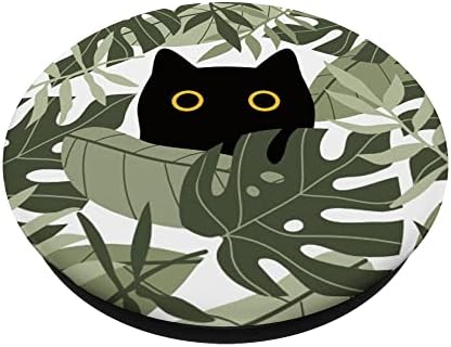 Симпатична ботаничка цвет цветна естетска црна мачка мачка зелена поппокети заменлива поп -поп.