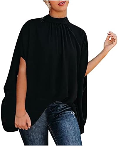 Лабава вклопена кошула женска есен лето 2023 мода 3/4 ракав кафтан екипаж на блуза блуза маичка за дами 0i