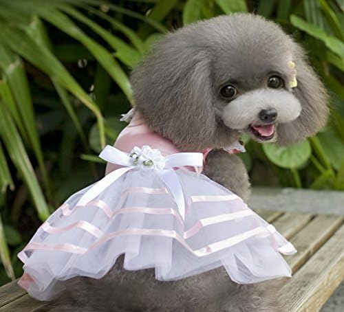 Селмаи формална мала кучиња фустан вечер свадба Туту кошули Sundress Satin Bowknot Tiered Ruffles Elegant Pet Puppy Puppy Matte