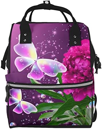 АСЕЛО Убава Виолетова Пеперутка Цветен Мултифункционален ранец Ранец За Мумии Ранец За Лаптоп Носете Ранец Ранец За Патување