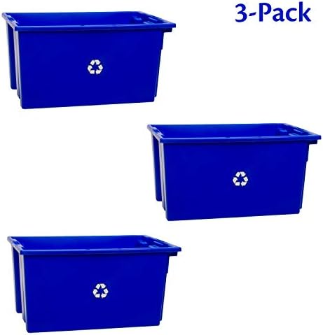 ПОДГОТВЕН ПРОСТОР 3-Пакет Комерцијални Индустриски Тешки Складирани Контејнери За Кутии За Рециклирање Со Голем Капацитет, 13