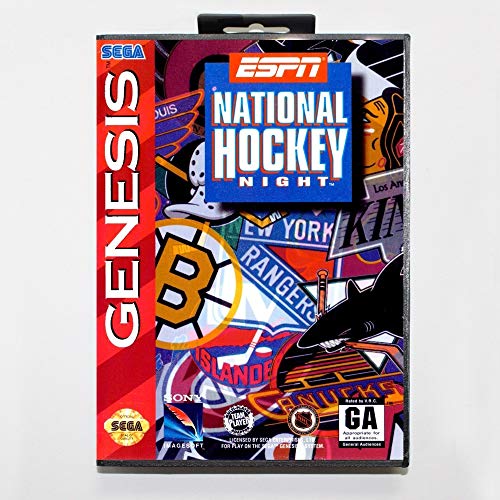 Толпата Тржансен 16 -бит Касета за игра Sega MD со малопродажен кутија - ESPN Национална хокејска ноќна игра картичка за мегадрив