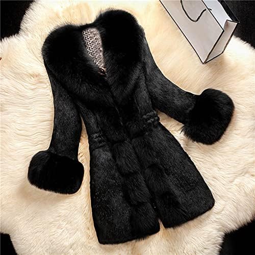 Womenените дама палто зимски топол долга ракав цврста надворешна облека кадифен јакна топла и мека зимска палта Екстра долга креветче