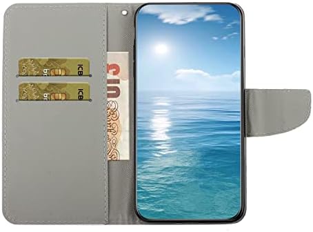 QIVSTAR Насликани Случај За Samsung S23+ Плус, Флип Паричник Дизајниран Случај Премиум Стп Кожа Картичка Капакот На Капакот