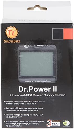 ThermalTake Dr. Dr. Power II автоматски тестер за напојување со преголем ЛЦД за сите напојувања - AC0015, црна