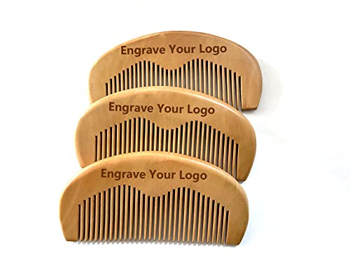Прилагодете ја лого-праската чешел од дрво фино заб брада чешел џеб со големина чешел четка за четка за четка за четка за коса
