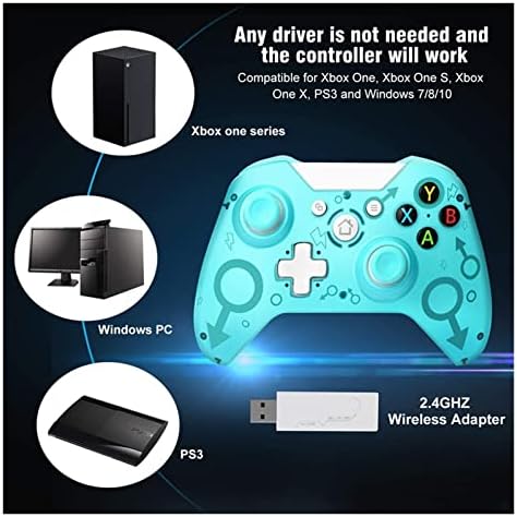 Hebbes компатибилен со Xbox Controller Wireless GamePad 2.4GHz Double Vibration Game Pad компатибилна со конзолата за видео