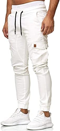 Панталони За влечење Моден Машки Спорт Завој Со Чиста Боја Секојдневни Лабави Панталони За Суи