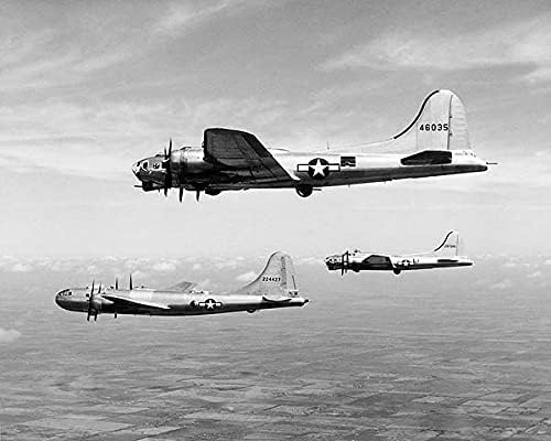 Боинг Б-17 и Б-29 во летот Втората светска војна 11x14 Сребрена халид Фото печатење
