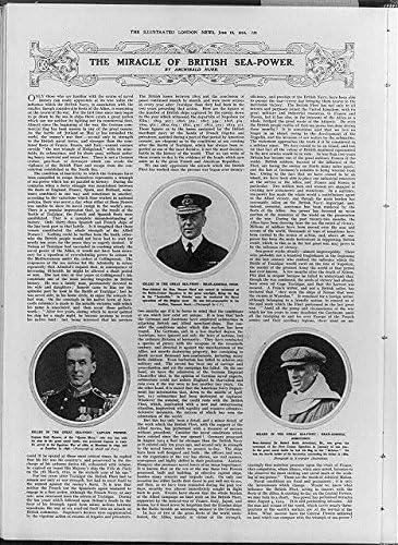 Историски производи Фотографија: Фото, 1916 година, Капетан Сесил Прус, задните адмирали, Хорас Худ, Роберт Кит Арбутнот