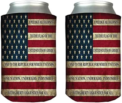 Знаме НА САД Залог На Верност Склопувачко Пиво Може Шише Пијалок Ладилник Ракави 2 Пакет Подарок Во Собата