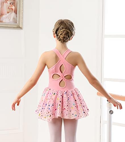 Wyhdy Girls Ballet Leotards for Dance Camisole фустан шуплив крцкав грб, сјајно здолниште