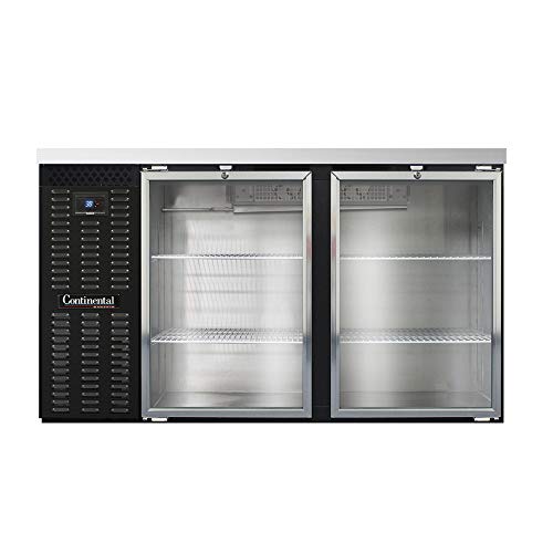 Континентален фрижидер BBC59-GD Два секција стаклена врата ладилник ладилник за задната лента, 59 W x 34-3/4 H, црна надворешност