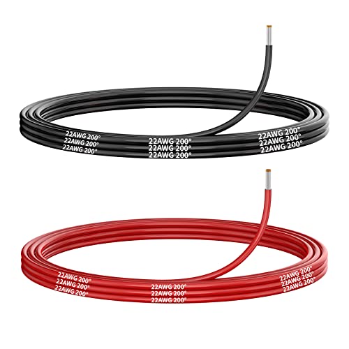 Geeenkon 18awg Силиконска жица 18 мерач 10 стапки црвена и 10 стапки црна флексибилна и мека затемнета бакарна жица со висока отпорност на висока температура