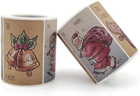 Божиќни налепници за хартија Крафт подароци Декоративни налепници 250/ролна случајни налепници за аниме