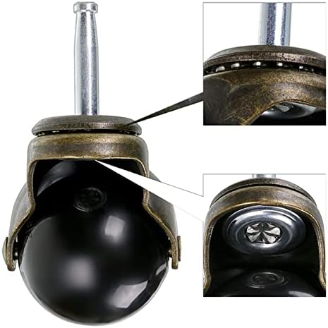 2 -инчен топка рибарски матични тркала со приклучоци Гроздобер антички вртлог за вртење на мебел за мебел кабинет за столче