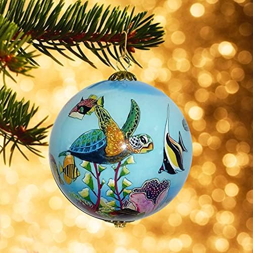 Колекционерски рачно насликани хавајски морски желки и тропски риби Божиќ украс HF/H
