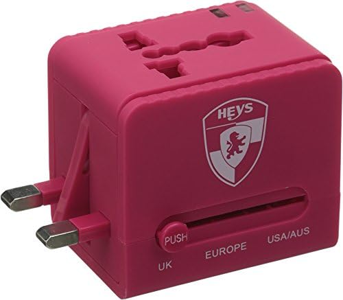 Heys America Unisex All-in-one Travel Adapter Pro со USB fuchsia со една големина