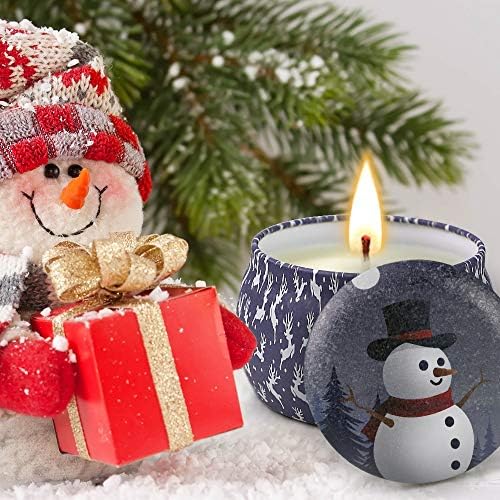 Божиќни миризливи свеќи за подароци за жени, ароматерапија свеќа за домашни миризливи, 5,65oz соја восок преносен туристички
