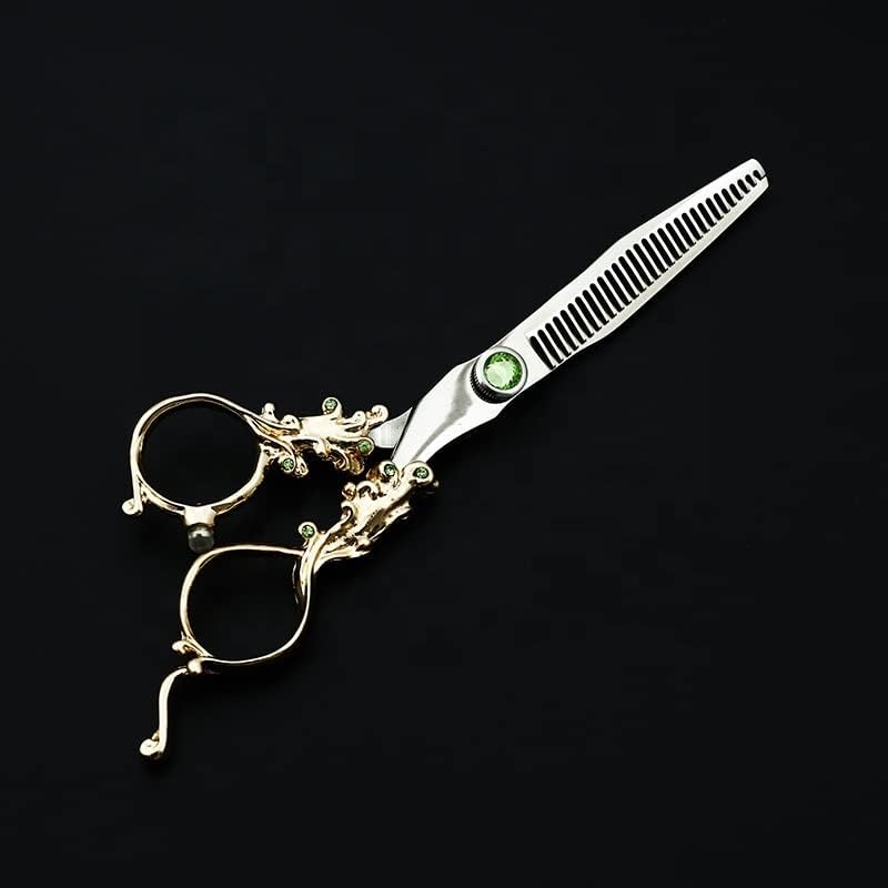 Ножици за сечење коса, 6 инчи 440с Јапонија Нерѓосувачки Челик Европски Стил Дамаск Шема Фризер За Сечење Коса Берберски Ножици