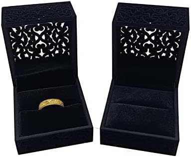 NC прстен накит кутија Прекрасни Гроздобер Врежан Цветни Шема Прстен Обетка Носител Кутија За Предлог, Свадба, Свршувачка Подарок