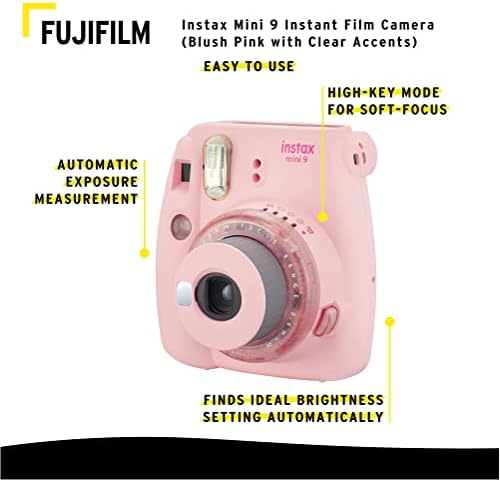 Фуџифилм инстакс Мини 9 Инстант Филмска Камера Со Двојна Филмска Пакет Пакет, Бебе Розова