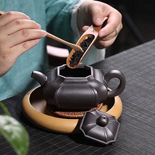 Ldygteaservice кинески јксинг зиша чајник, 350 мл црна капа во форма, рачно изработен гроздобер ретро уникатен ориентален ориентален