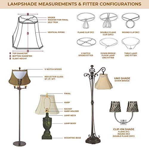 Royal Designs, Inc. True Bell Lamp Shade, бела, 7 x 14 x 11,5, BS-704-14WH