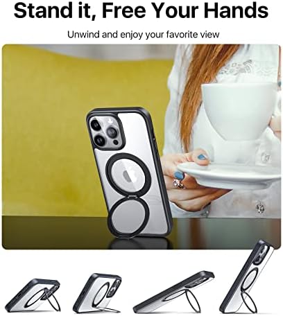 андобил За Iphone 14 Pro Max Случај [2023 EasyRelax Серија][Компатибилен Со MagSafe] Вграден Ротирачки Држач За Прстен, Заштита
