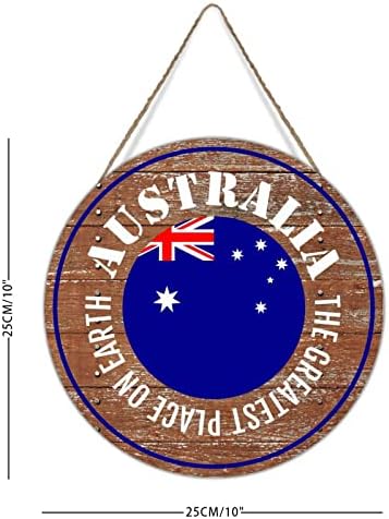 Венец од влезна врата Најголемите места на Земјата Австралија дрво знаци Австралија Земја знаме дрво wallид знак Патување подарок