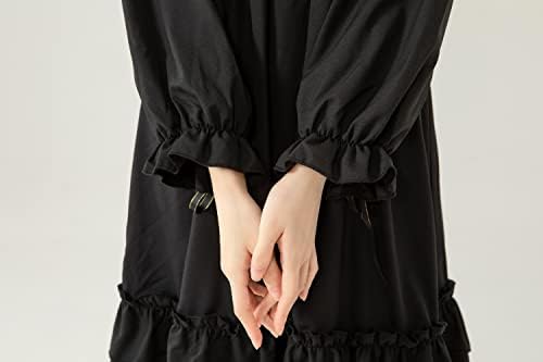 Пакетслатка Долга Ракав Фустан Тинејџерски Девојки Јапонски Готски Лолита Фустан Црн