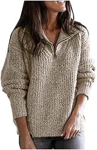 Женски џемпери пулвер плетен џемпер врвен обичен крпеница со долг ракав поштенски џемпер џемпер врвен Божиќ