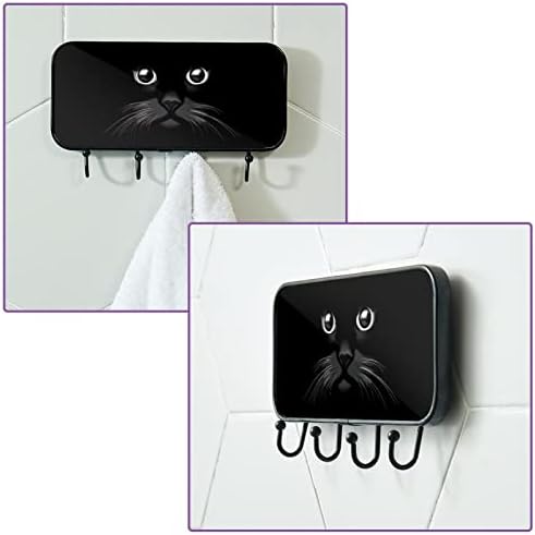 Виокси Ѕид Куки Решетката Железнички Црна Мачка, Цврст Палто Решетката Ѕид Монтирање, Палто Шапка Решетката со 4 Куки за Виси