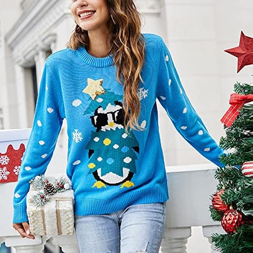 Женски Божиќни џемпери моден џемпер илуминативен џемпер од скокач