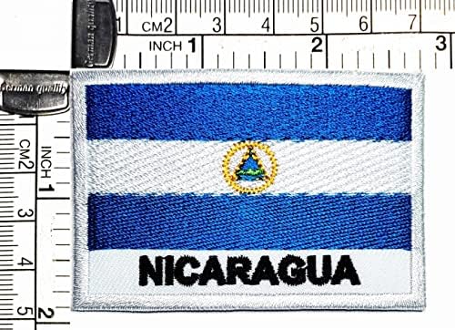 Кленплус 3 парчиња. 1. 7Х2, 6 ИНЧИ. Земја Никарагва Знаме Лепенка Национално Знаме Закрпи ЗА Сам Амблем На Костими Униформа Тактичка Воена Везена Апликација Значка