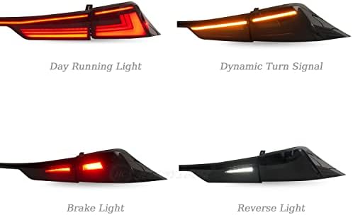 HCmotion LED опашка светла &засилувач; Задната Врата Светло Собранието за 2014-2020 Lexus Е250 IS200T IS350 IS300, Опашка Светилка