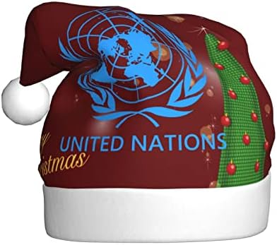 Амблем на обединетите Нации Смешни Возрасни Кадифен Дедо Мраз Шапка Божиќ Шапка за Жени &засилувач; Мажите Божиќ Празник Шапка