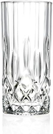 Хајбол-Стакло-Комплет од 6 - Хибал Чаши-Стаклен Кристал-Прекрасен Дизајниран-Чаши За Пиење - За Вода , Сок , Вино , Пиво и Коктели-13