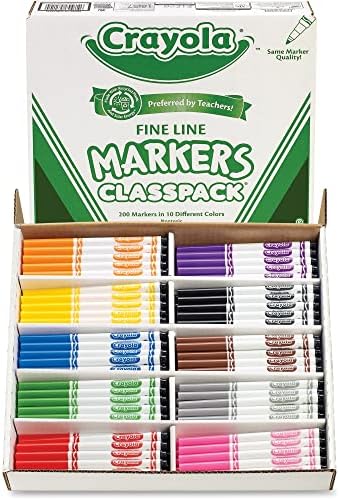 Маркери за фини линии Crayola за деца, назад во училишните материјали за наставници, најголемиот дел од училиштето, 200 брои