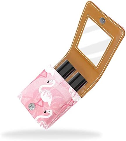 Шминка Кармин Случај За Надвор Тропски Розова Фламинго Модел Пренослив Кармин Организатор Со Огледало Дами Мини Шминка Торба