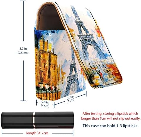 Париз Ајфеловата Кула Уметност Кармин Случај Со Огледало За Чанта Пренослив Случај Носителот Организација