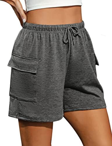 Chriselda женски обични шорцеви летни високи половини атлетски тренинзи Бермуда карго шорцеви со џебови