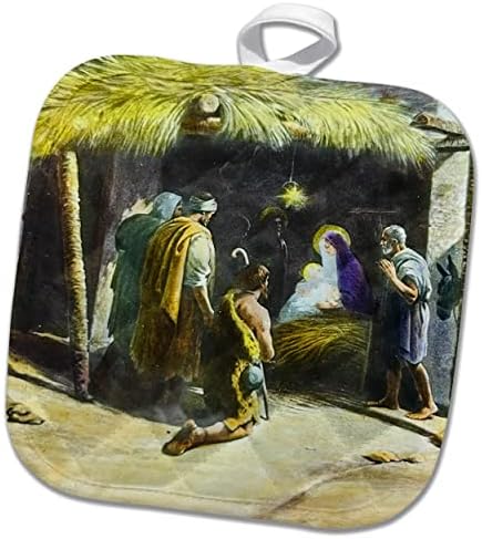 Слајд на магичен фенер на Марија и Исус Христос се родени во. - Potholders