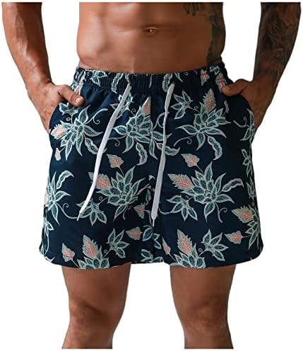 Венкомг1 машки пливање стебла, брз сув хавајски стил квадратни нозе Пливање шорцеви еластични шорцеви за влечење на половината