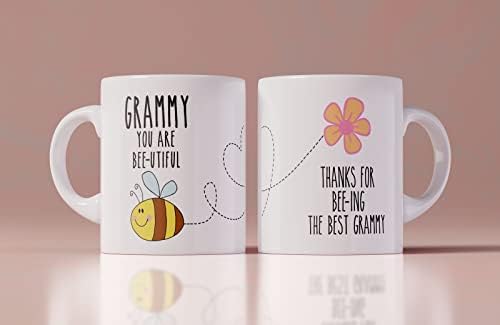 Греми, вие сте пчела-убава убава, персонализирана порака Симпатична илустрација за пчела, кафе кригла, подарок за ден на мајки,