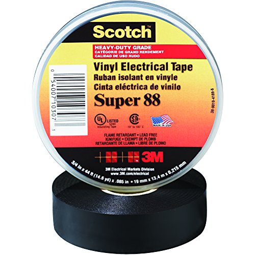 3M ™ Super 88 Електрична лента, 3/4 x 66 ', црна, 10/case, 3m акции 7000006092