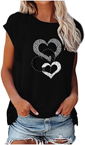Маица за жени 2023 година Стилски графички маички за жени лето кратки ракави О-вратот симпатична печатена лабава кошула за туника