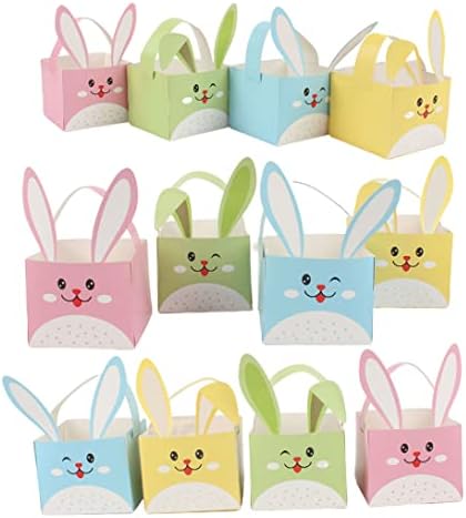 АЕИОФУ 12 парчиња Велигденски Кутии За Лекување Среќен Велигден Кутии За Подароци Зајаче Јајца Велигденска Корпа Астер Зајаче