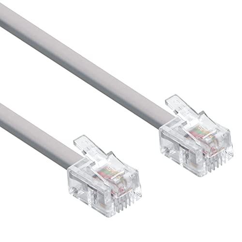 Cable Central LLC (10 пакет 25ft RJ11 Модуларен телефонски кабел директно - 25 стапки
