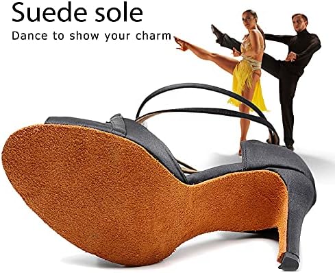 SWDZM женски латински танцувачки чевли peиркаат пети салса салса вежбајте забава за танцување на свадба, модел-qjw1030